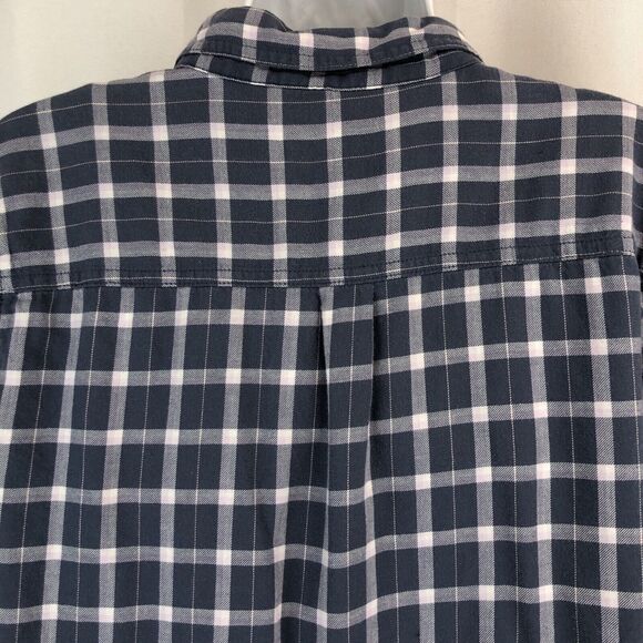 Universal Thread Womens Blue White Pink Rayon Long Sleeve Button Up Large - Picture 8 of 10